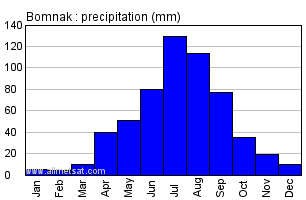 Bomnak Russia Annual Precipitation Graph