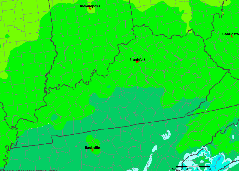 The State of Kentucky Yearly Average Precipitation
