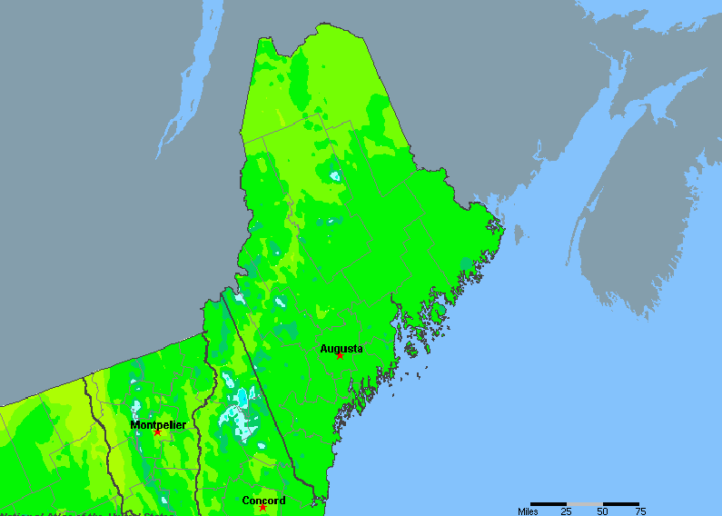 The State of Maine Yearly Average Precipitation