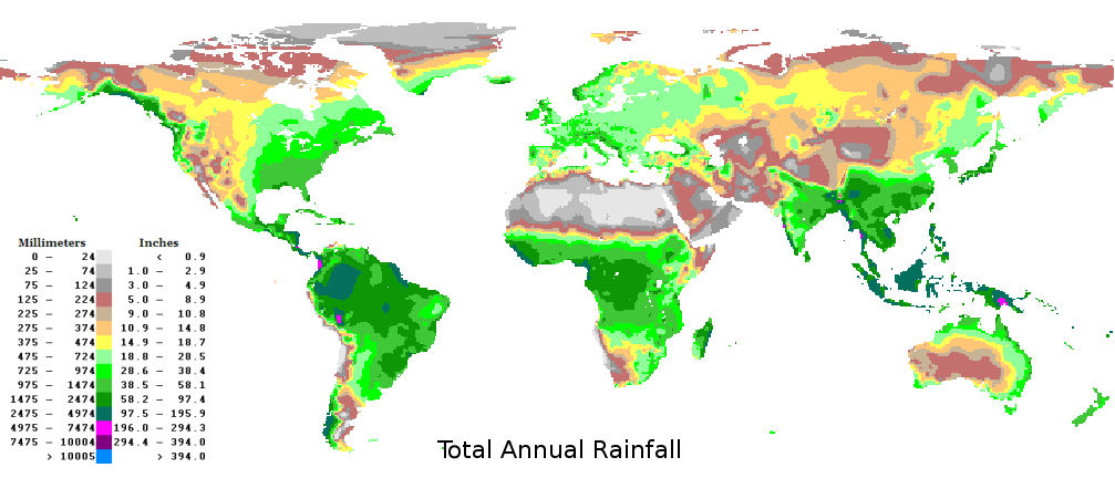 World Average Annual Precipitation