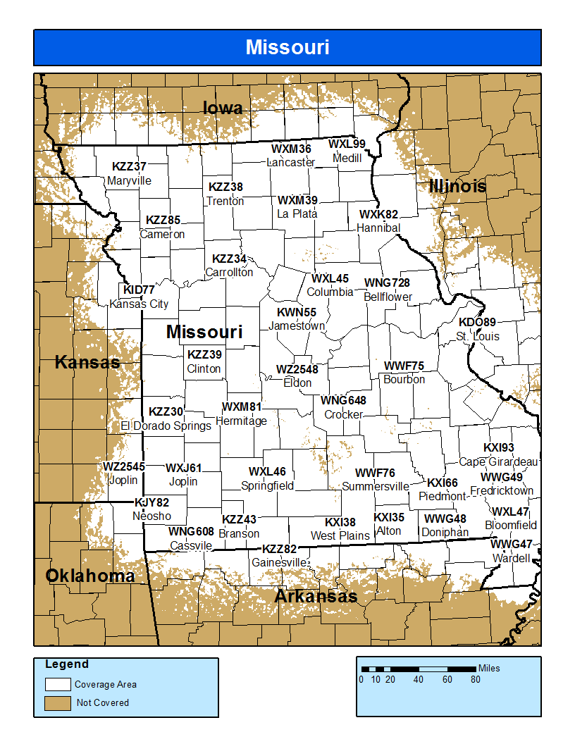 Missouri Weather Radio Coverage Map