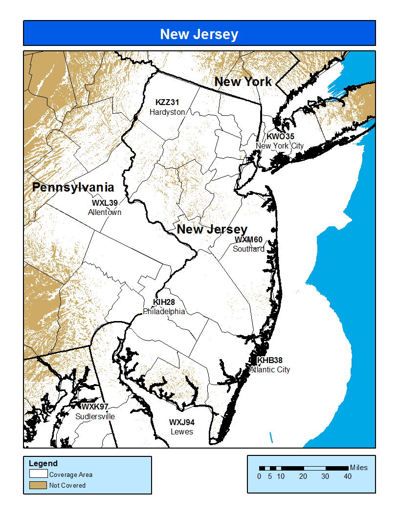 New Jersey Weather Radio Coverage Map