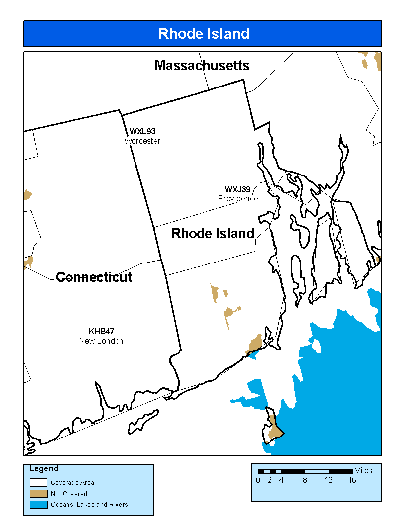 Rhode Island Weather Radio Coverage Map