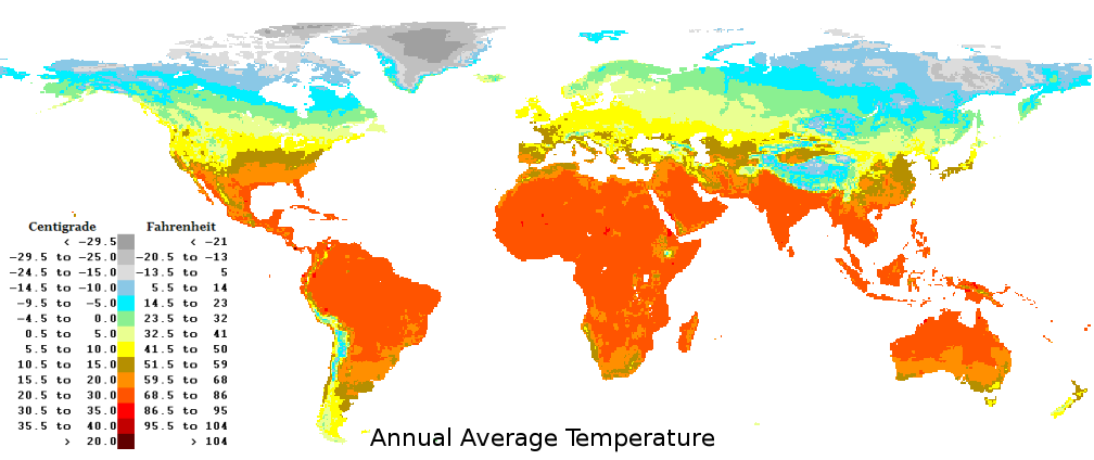 World Average Annual Temperatures
