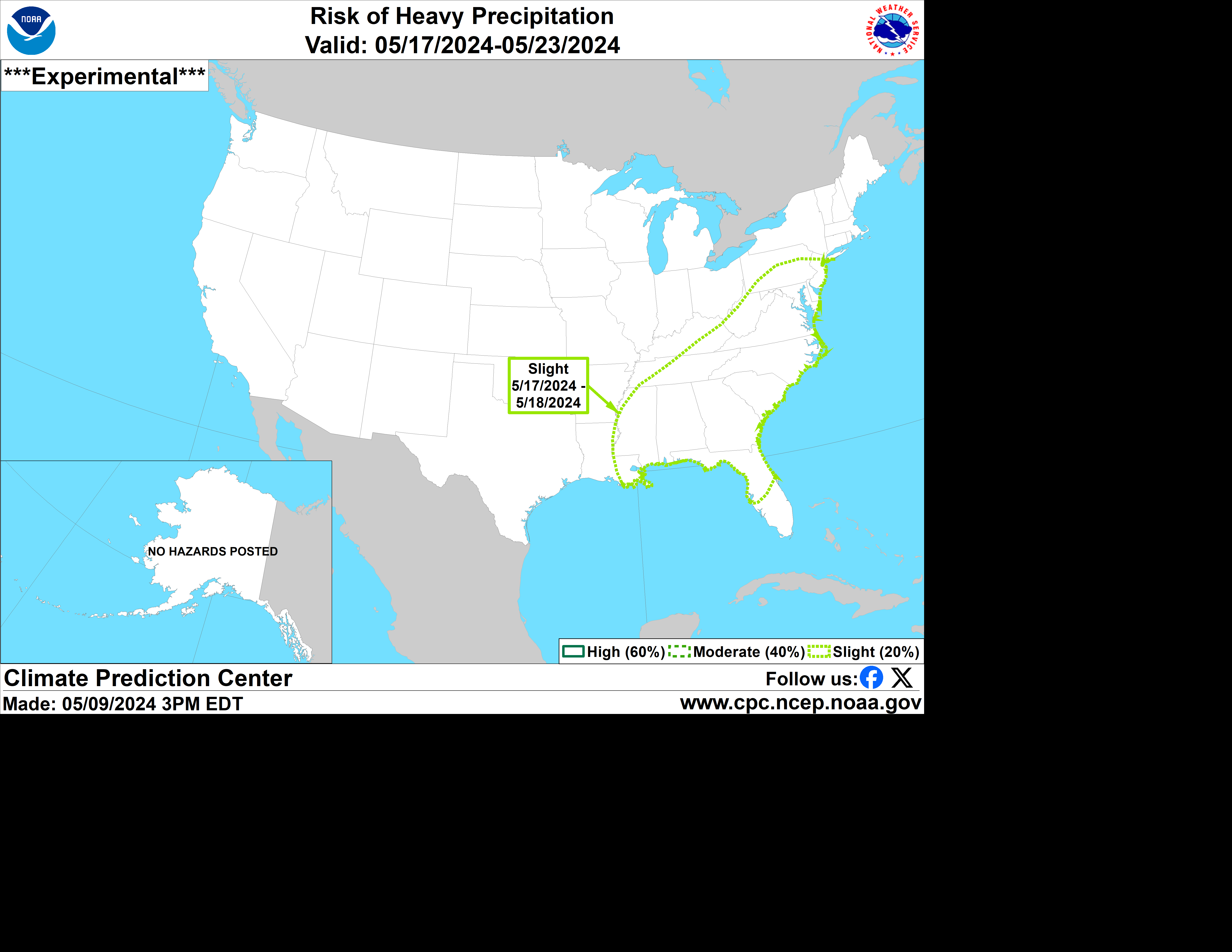 U.S. 7 Day Precipitation Outlook Map